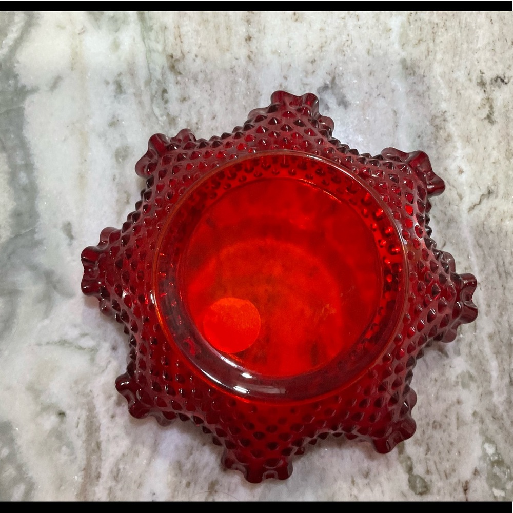 Fenton Red Hobnail Bowl
